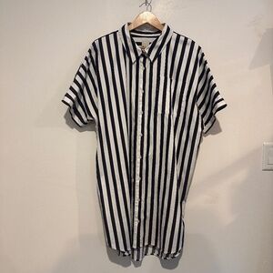 Navy & White Striped Dress